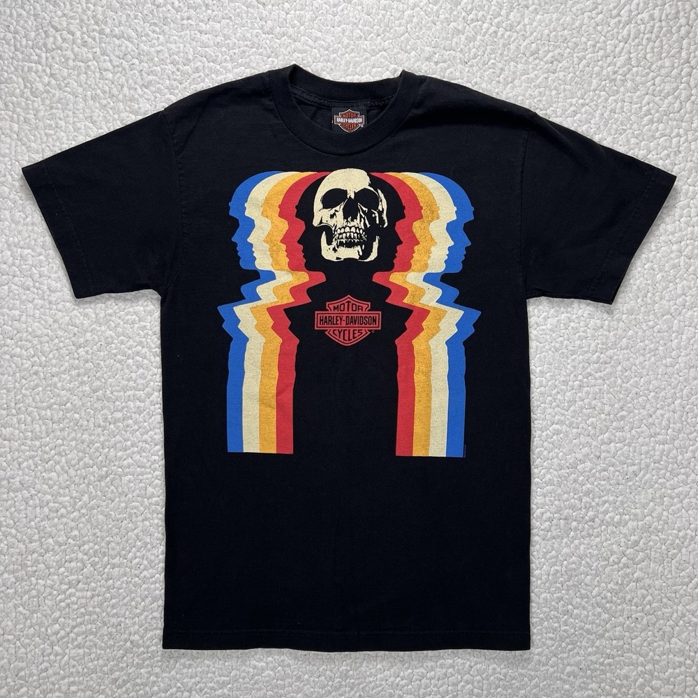 Harley Davidson Skull Graphic T Shirt San Diego Men's S Black Double Sided Biker